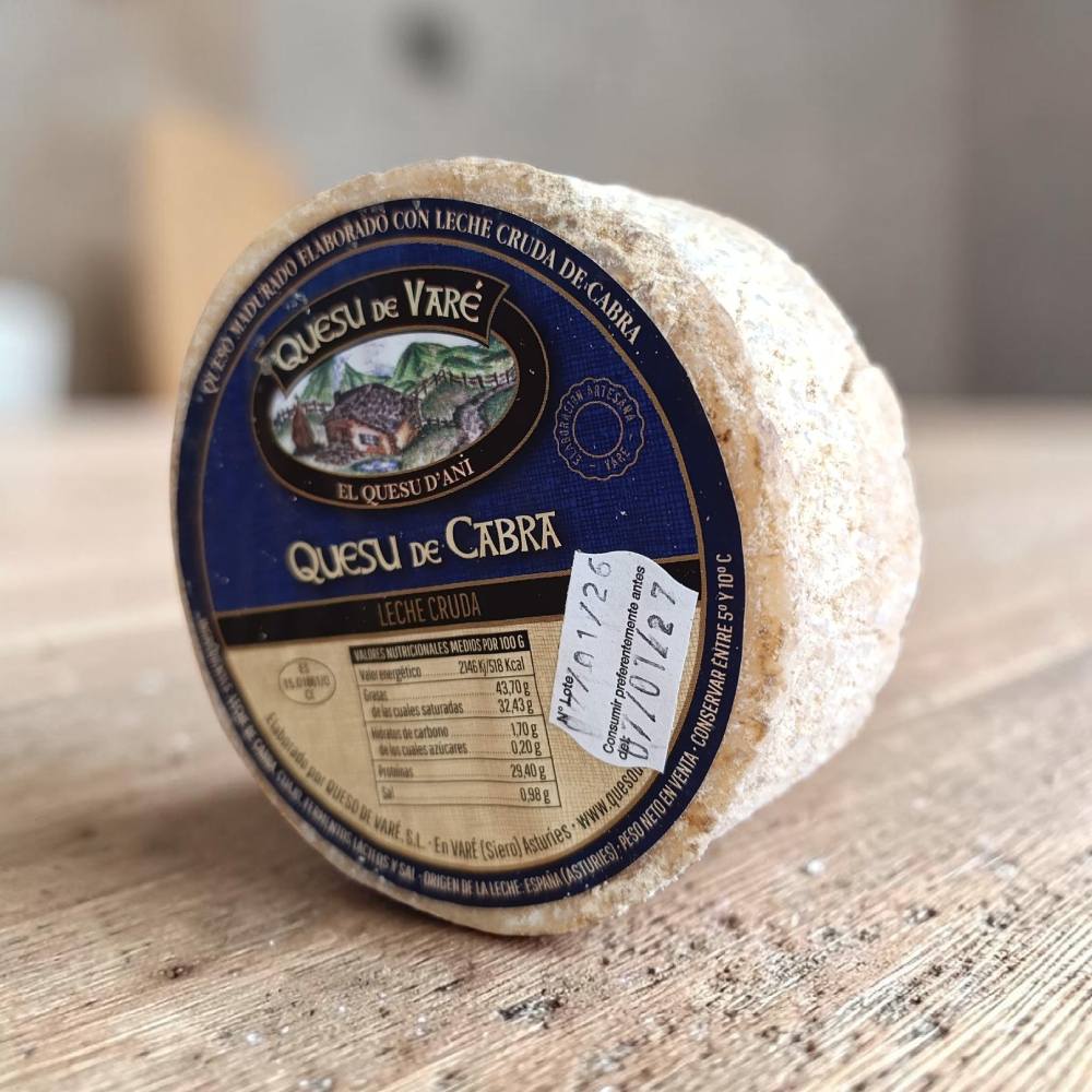 Comprar queso Varé de cabra - queso asturiano de leche cruda, corteza natural, concejo de Siero