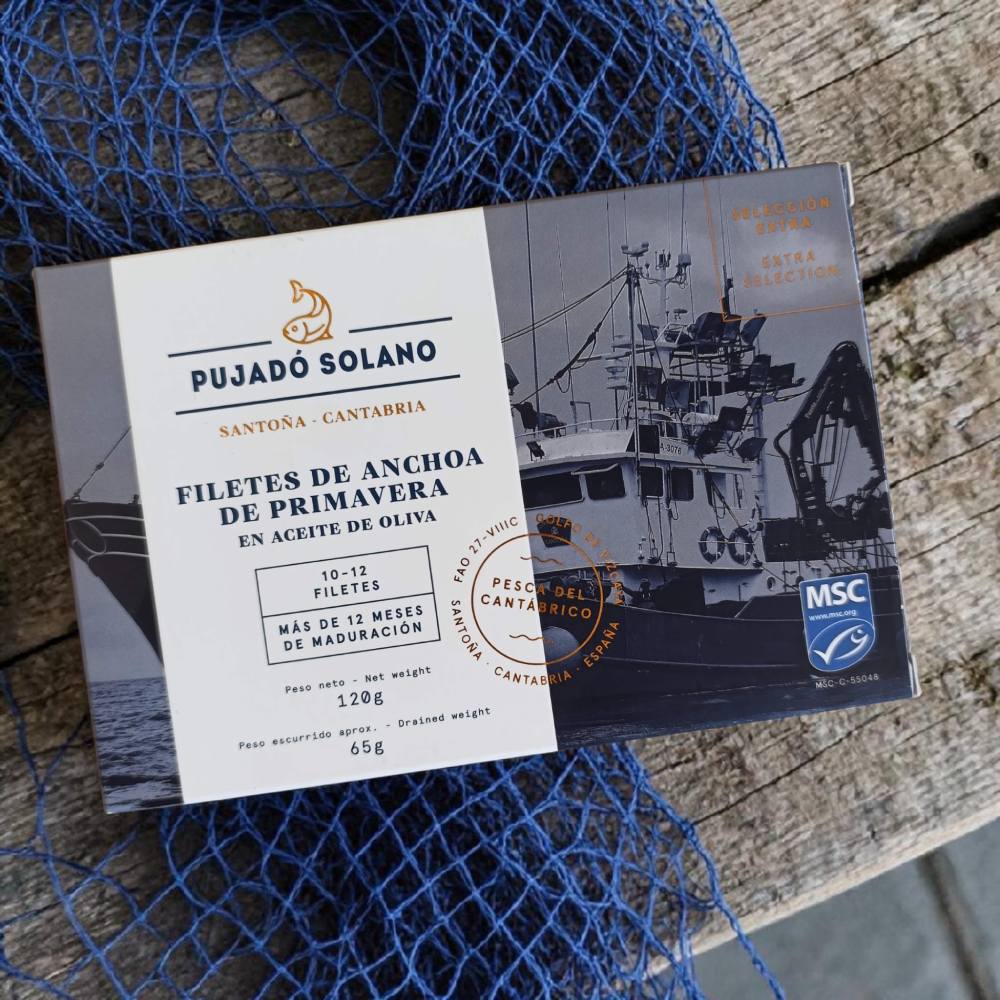 Comprar anchoas del Cantábrico Pujadó Solano 10/12 lomos - Santoña, historia desde los años 70