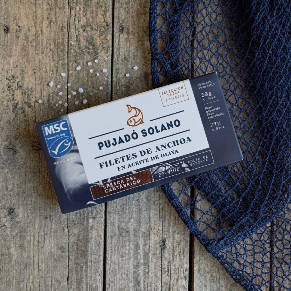 Comprar anchoas del Cantábrico Pujadó Solano 7/8 lomos - Selección Extra de Santoña